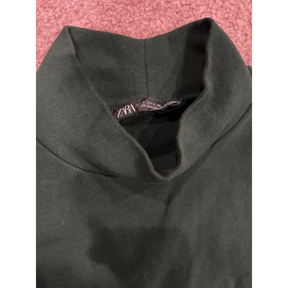 Zara Tank Top Womens Large Green Ribbed Sleeveless Stretch Top Casual Ladies - Picture 3 of 3